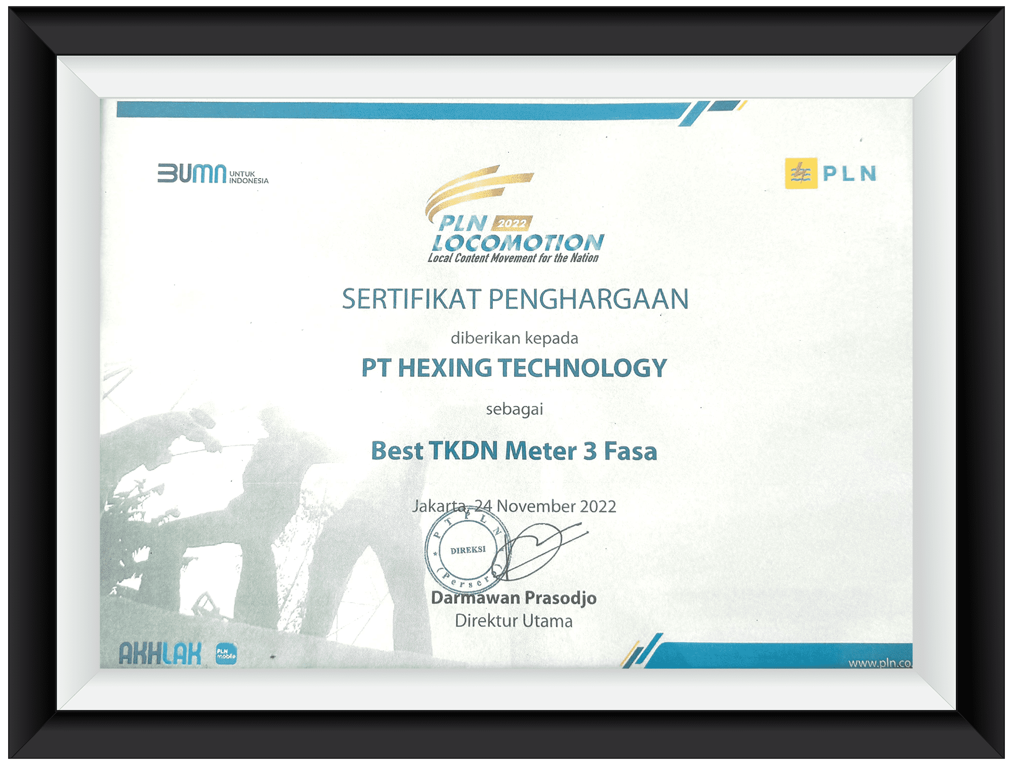 Certificate - PLN Locomotion