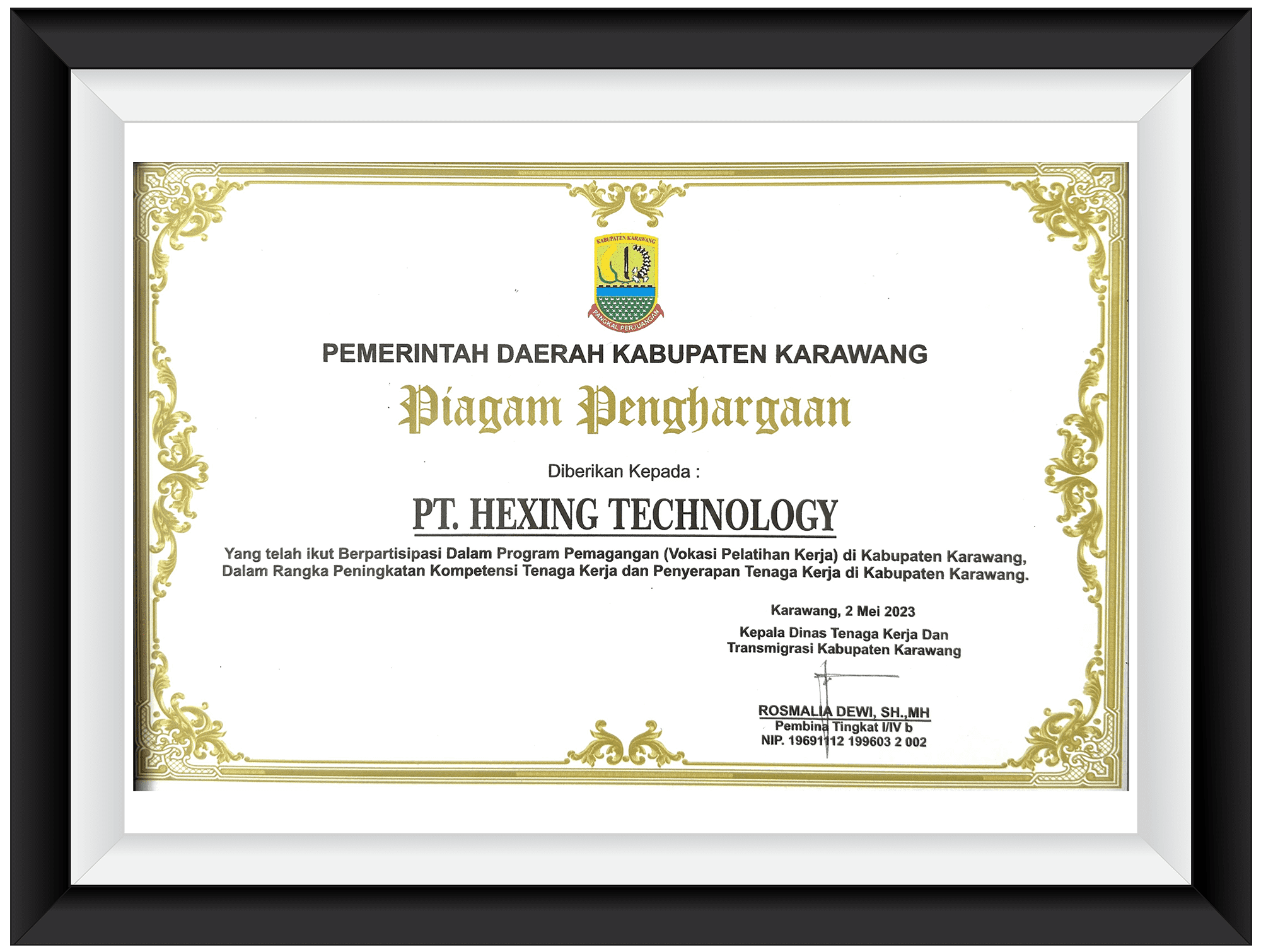 Certificate - Piagam Penghargaan